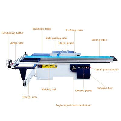 3200 mm zware precisie schuiftafelzaagmachine voor houtsnijdoeleinden