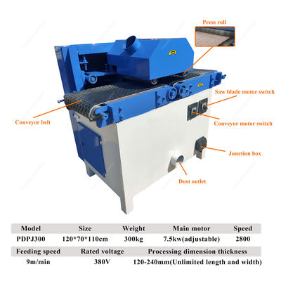 Multifunktioneel PDPJ300 300 mm Multi Blade Rip Zaag voor het snijden in rechte lijnen