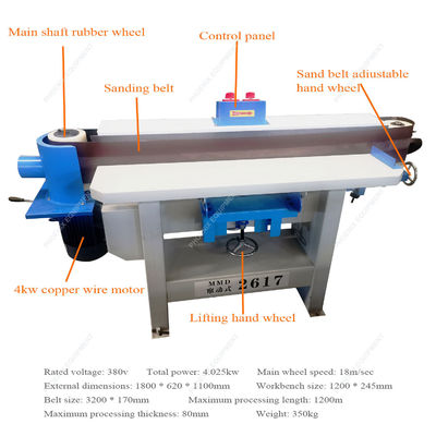 1200 mm werkbreedte Multifunctioneel zandmachine voor massief hout met variabele snelheid