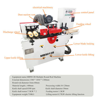 Houtbewerking MB9012B Industriële hogesnelheid 7.5kw*2 One Time Multi Pieces Round Rod Maker Machine