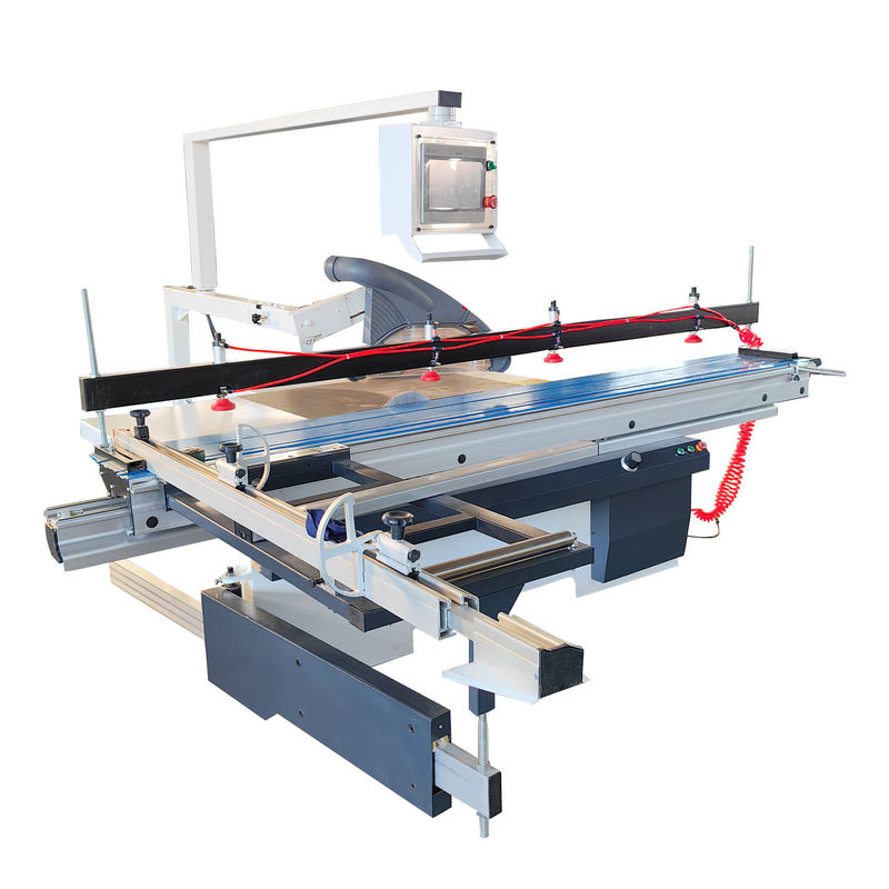 8000 r/min Scoring Speed CNC-6132 Double Blade Sliding Table Saw voor bouwwerkzaamheden