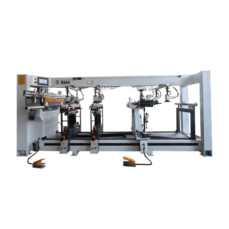 nauwkeurigheid Houtbewerking 4 rijen Bormachine voor meubels Verticale horizontale boor