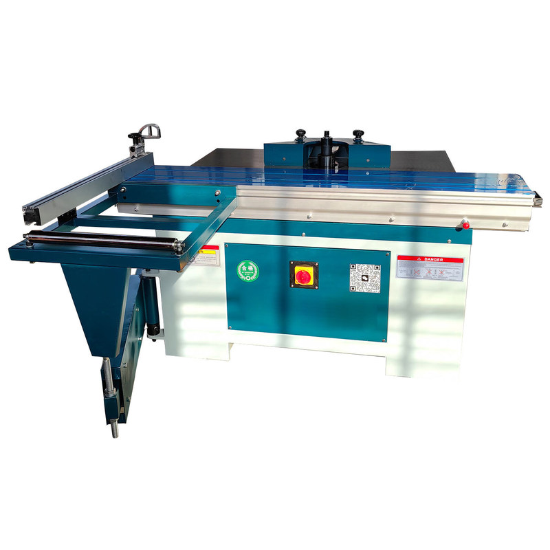 Machine voor het frezen van de deuren van massief hout en MDF met een eenassige schuiftafelspindelvormer